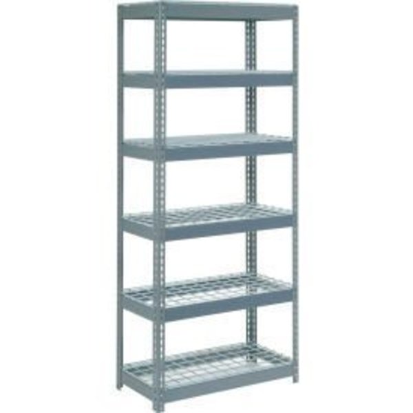 Global Equipment Extra Heavy Duty Shelving 36"W x 24"D x 84"H With 6 Shelves, Wire Deck, Gry 717419